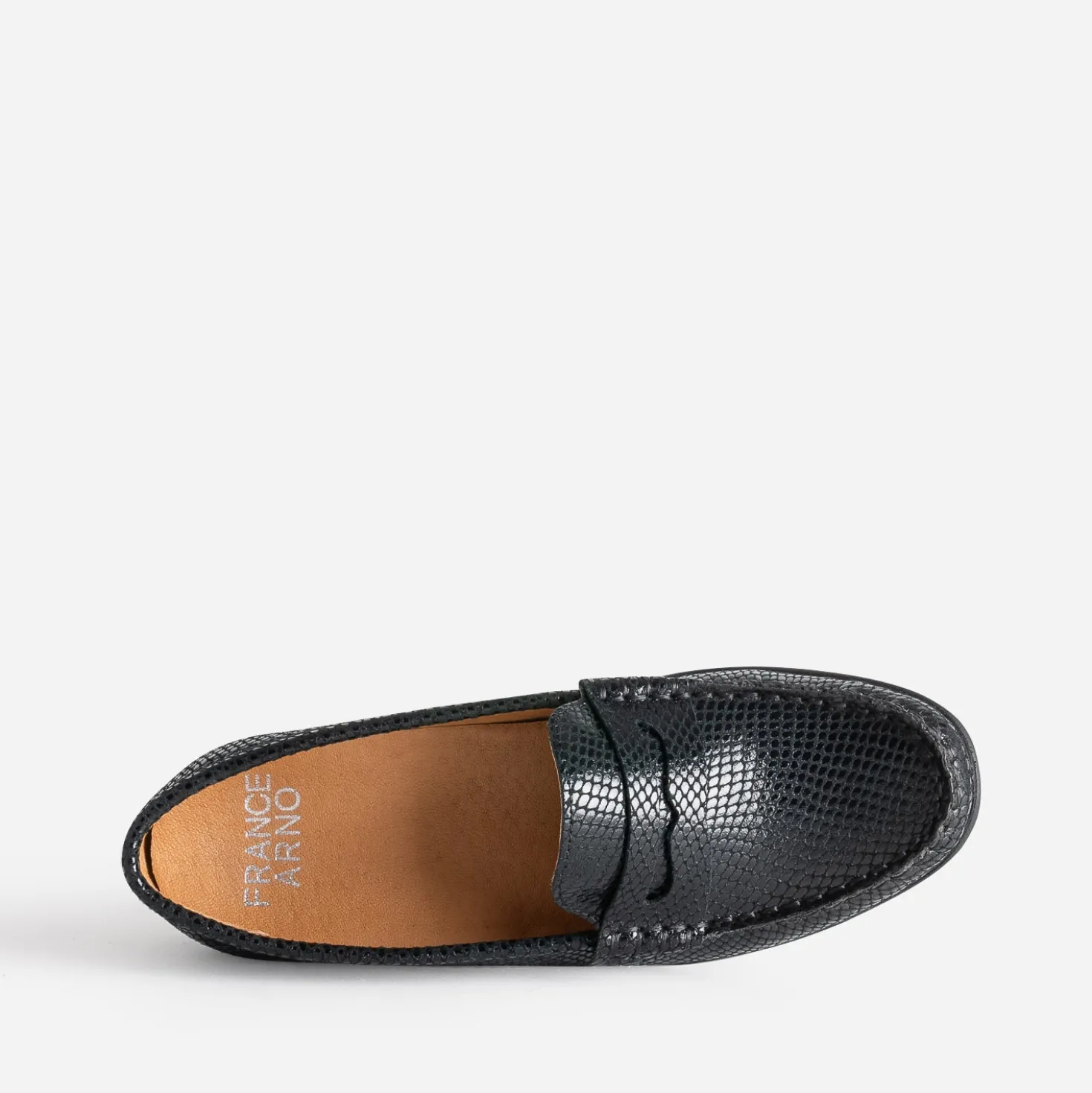 Mocassin FRANCE ARNO noir en cuir