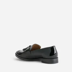 Mocassin à glands ERAM FLEX noir verni en cuir