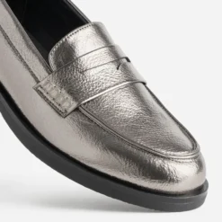 Mocassin gris foncé métallisé