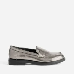 Mocassin gris foncé métallisé