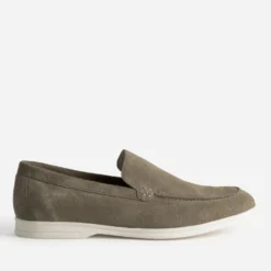 Mocassin kaki cuir velours