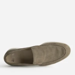 Mocassin kaki cuir velours