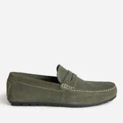 Mocassin kaki cuir velours
