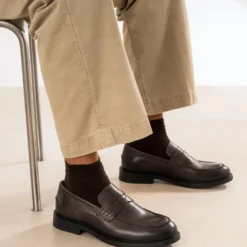 Mocassin marron cuir