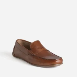 Mocassin marron cuir