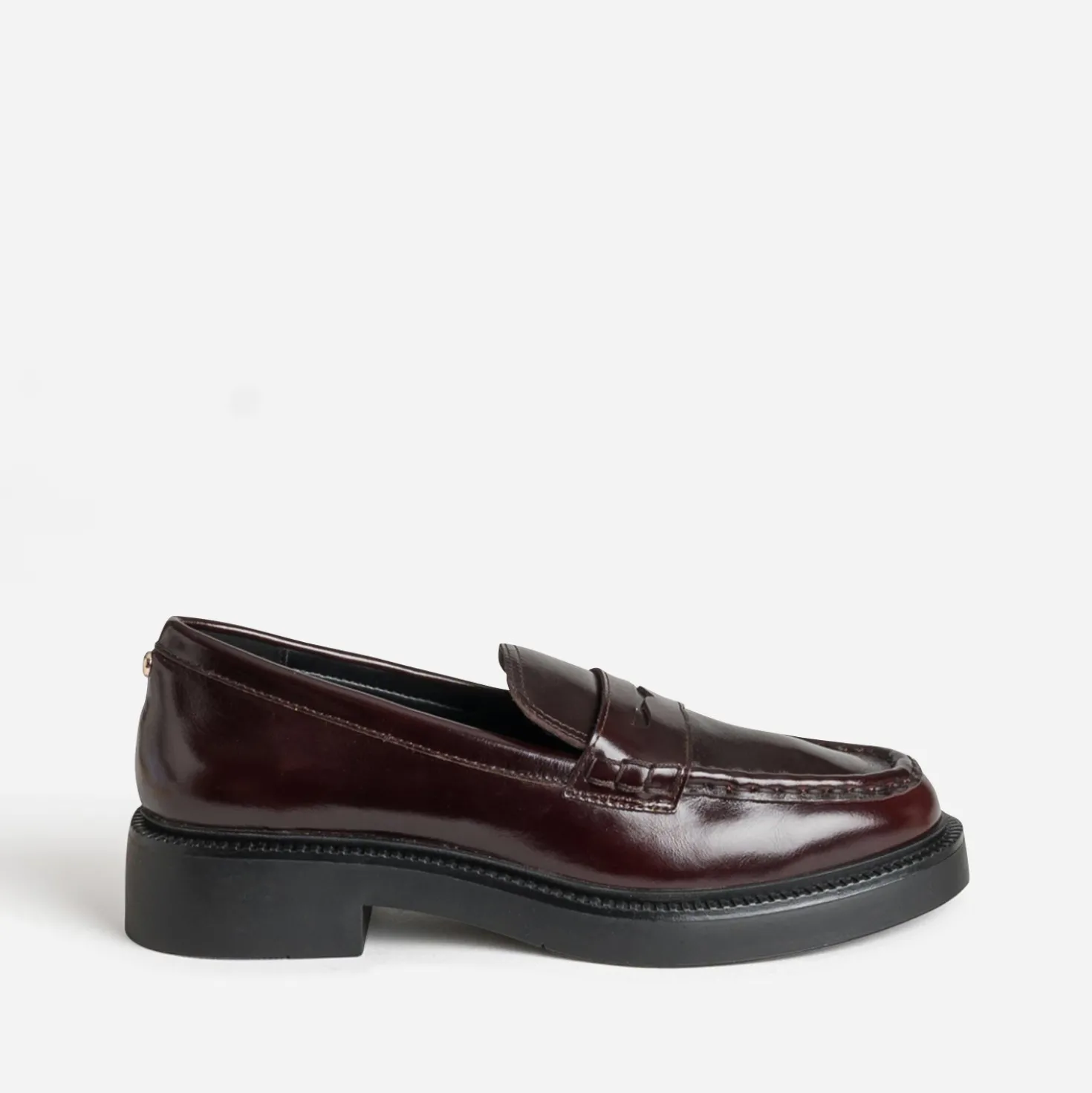 Mocassin marron cuir plateforme