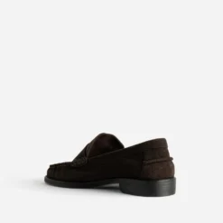 Mocassin marron cuir velours souple
