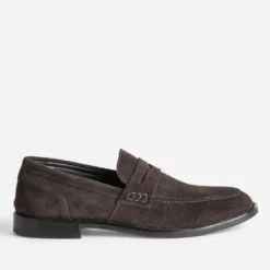 Mocassin marron cuir velours