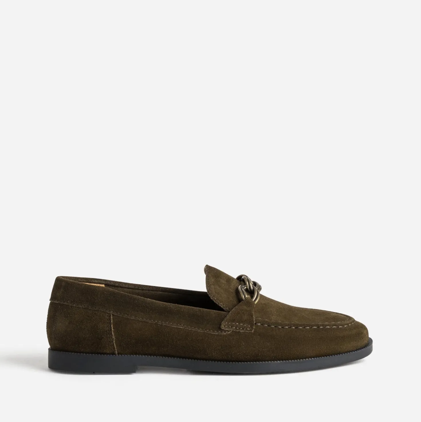 Mocassin marron cuir velours