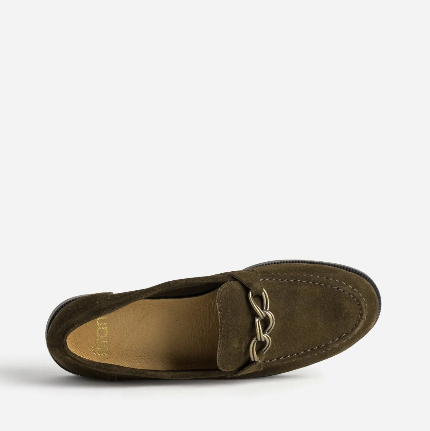 Mocassin marron cuir velours