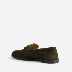 Mocassin marron cuir velours