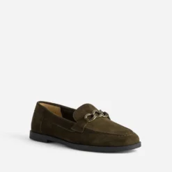 Mocassin marron cuir velours