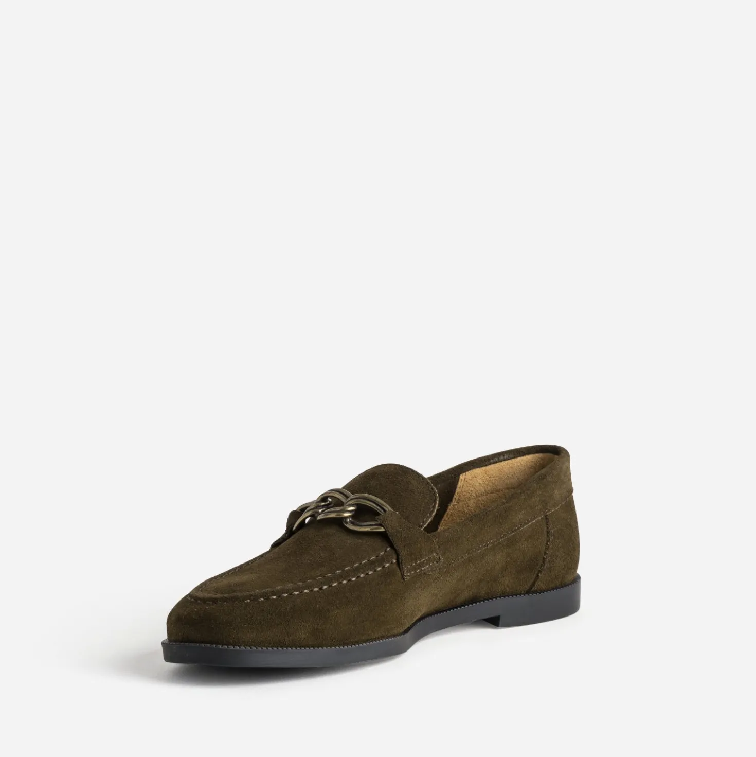 Mocassin marron cuir velours