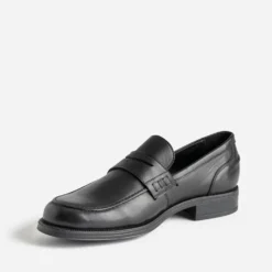 Mocassin noir cuir