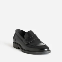 Mocassin noir cuir