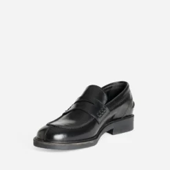 Mocassin noir cuir