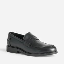 Mocassin noir cuir