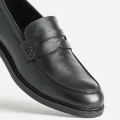 Mocassin noir cuir