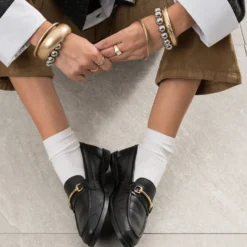 Mocassin noir cuir