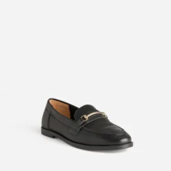 Mocassin noir cuir