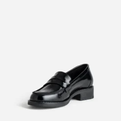 Mocassin noir cuir