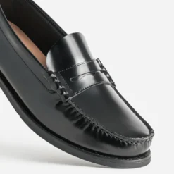 Mocassin noir cuir glacé