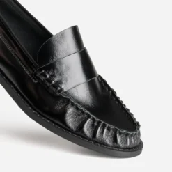 Mocassin noir cuir souple