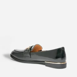Mocassin noir détails dorés