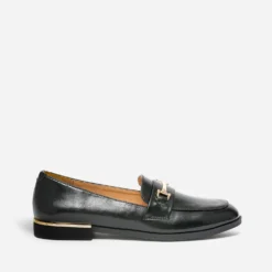 Mocassin noir détails dorés