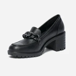 Mocassin à talon noir