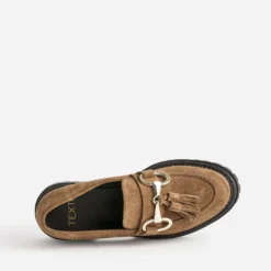 Mocassin TEXTO camel cuir velours