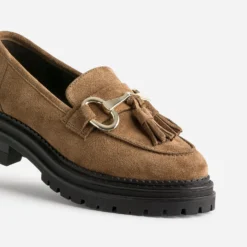 Mocassin TEXTO camel cuir velours