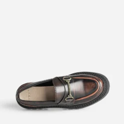 Mocassin TEXTO marron brossé semelle crantée