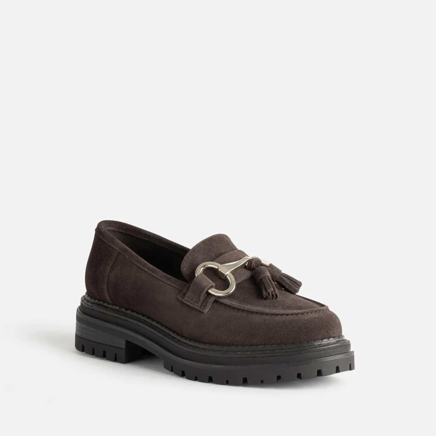 Mocassin TEXTO marron cuir velours