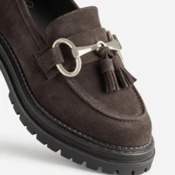 Mocassin TEXTO marron cuir velours