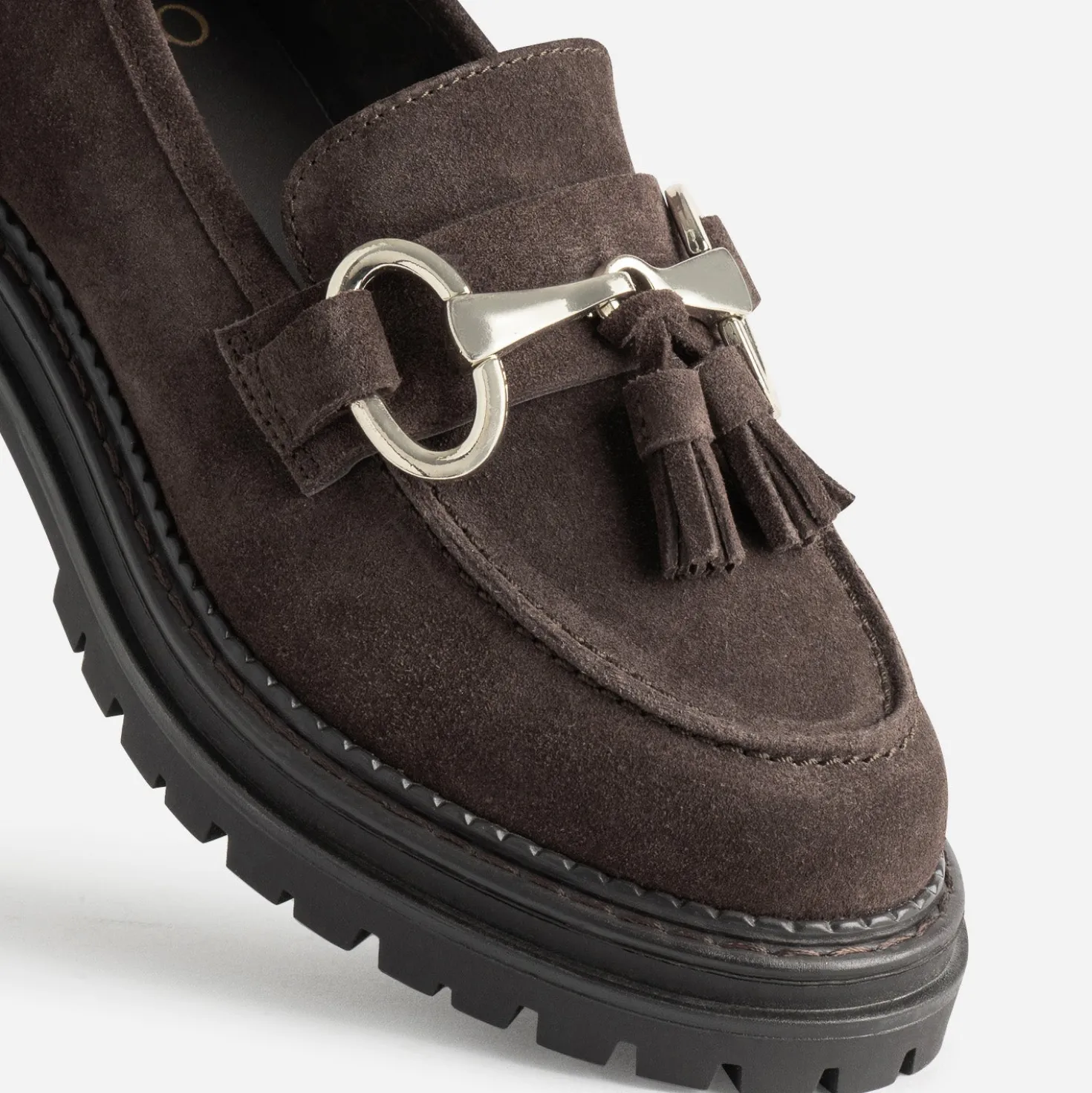 Mocassin TEXTO marron cuir velours