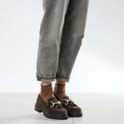 Mocassin TEXTO marron cuir velours
