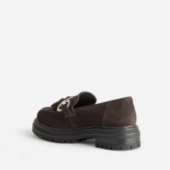 Mocassin TEXTO marron cuir velours