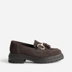 Mocassin TEXTO marron cuir velours