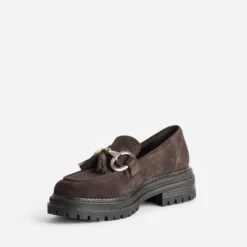 Mocassin TEXTO marron cuir velours