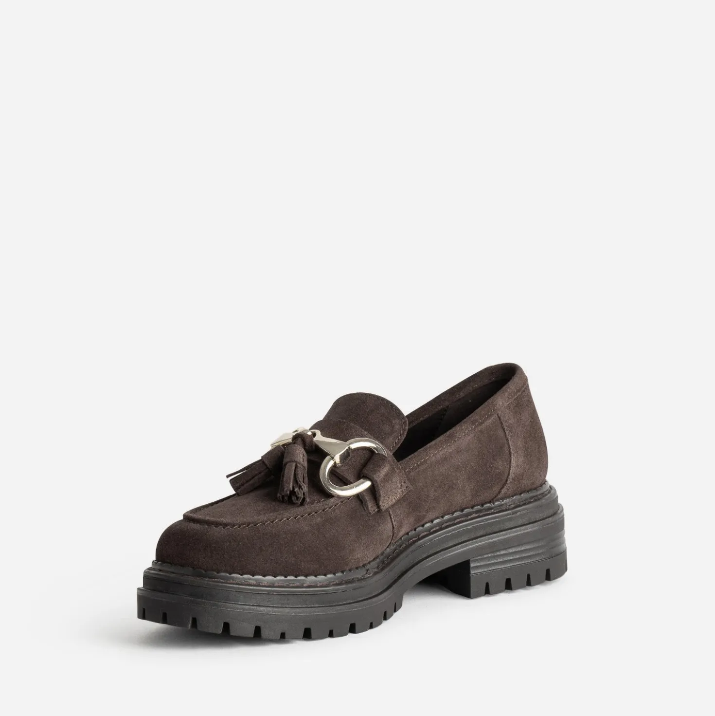 Mocassin TEXTO marron cuir velours