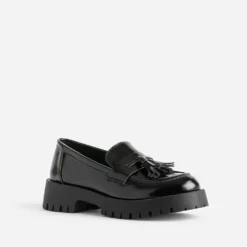Mocassin TEXTO noir avec pampille semelle crantée