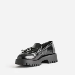 Mocassin TEXTO noir avec pampille semelle crantée