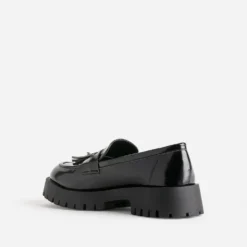 Mocassin TEXTO noir avec pampille semelle crantée
