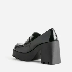 Mocassin TEXTO noir à plateforme crantée