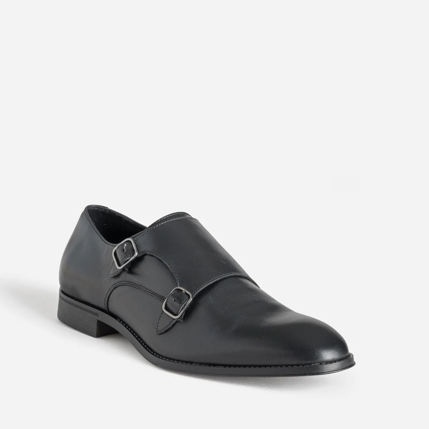 Monk noir cuir