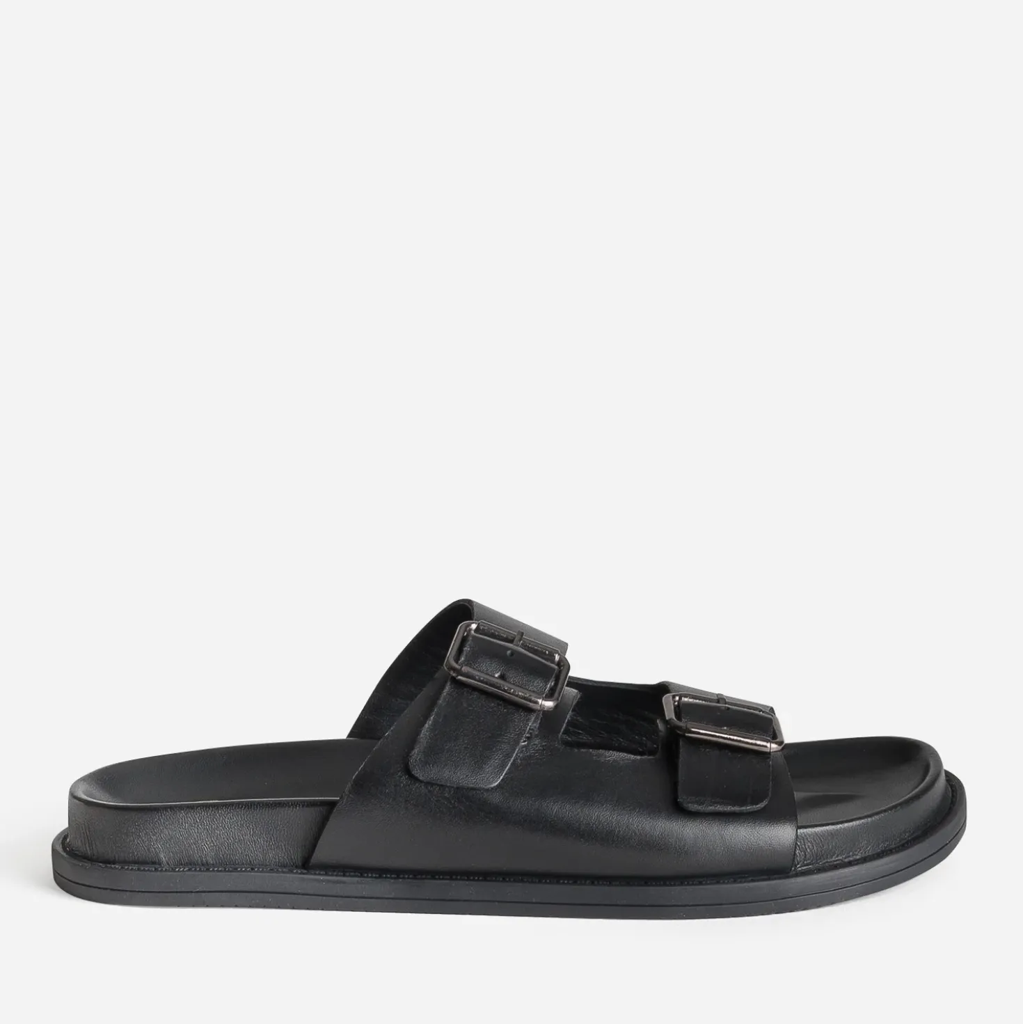 Mule anatomique noire cuir