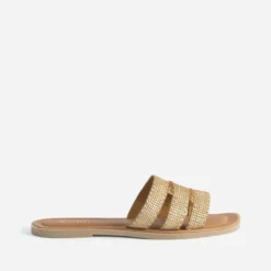 Mule beige brides tressées