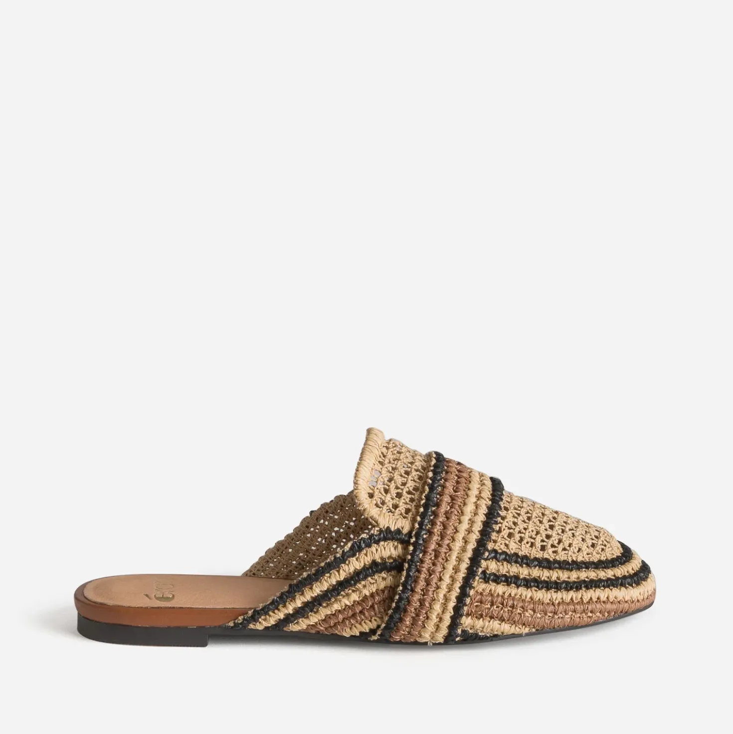 Mule beige tressée