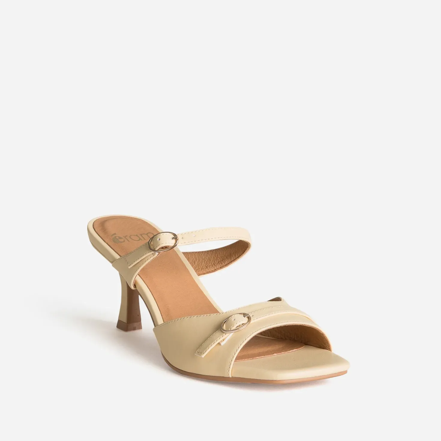 Mule jaune kitten-heel